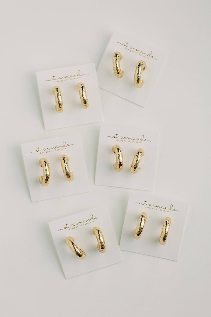 Hammered Gold Hoop Earrings