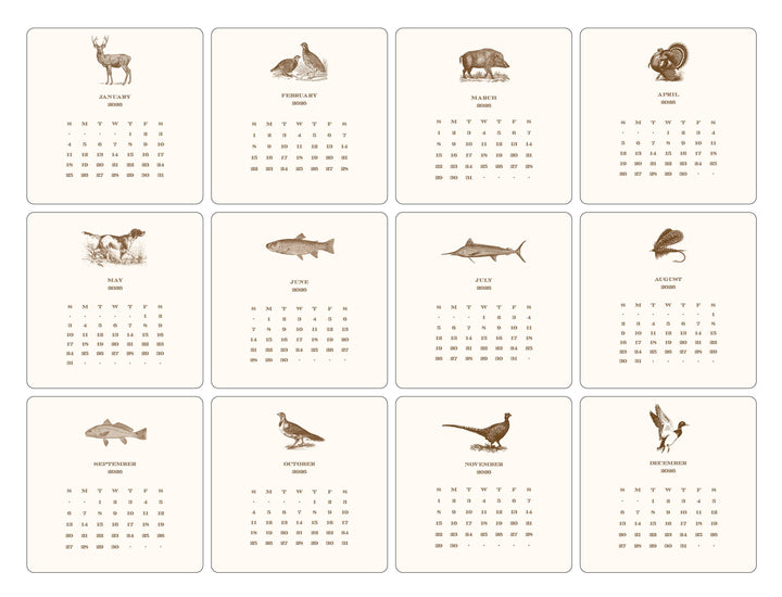 2026 Hunt Calendar with Easel| Maison de Papier