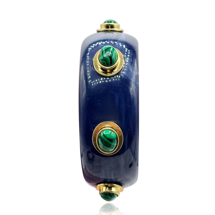Bangle in Lapis Resin and Malachite Stones