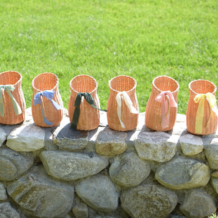 Rattan Flower Pitcher, Assorted Colors | Maggie Bentley Designs