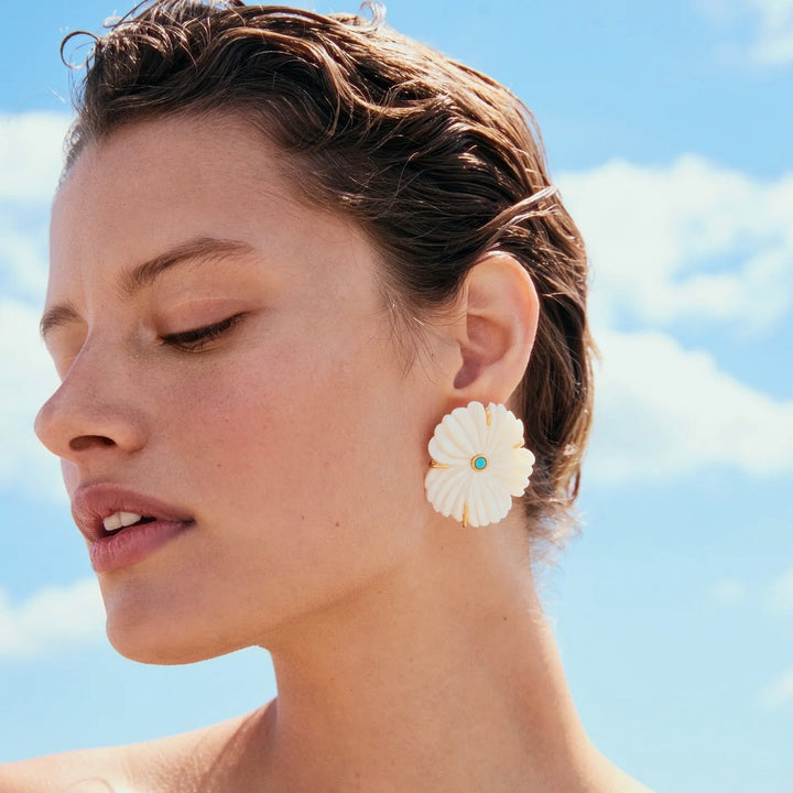 New Bloom Studs in Pearl | Lizzie Fortunato