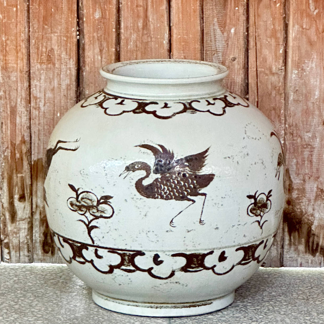 Porcelain Jar, Crane
