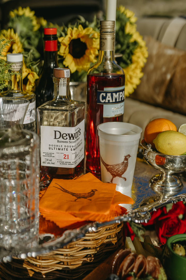 Pheasant Strut Orange Cocktail Napkins | Alexa Pulitzer