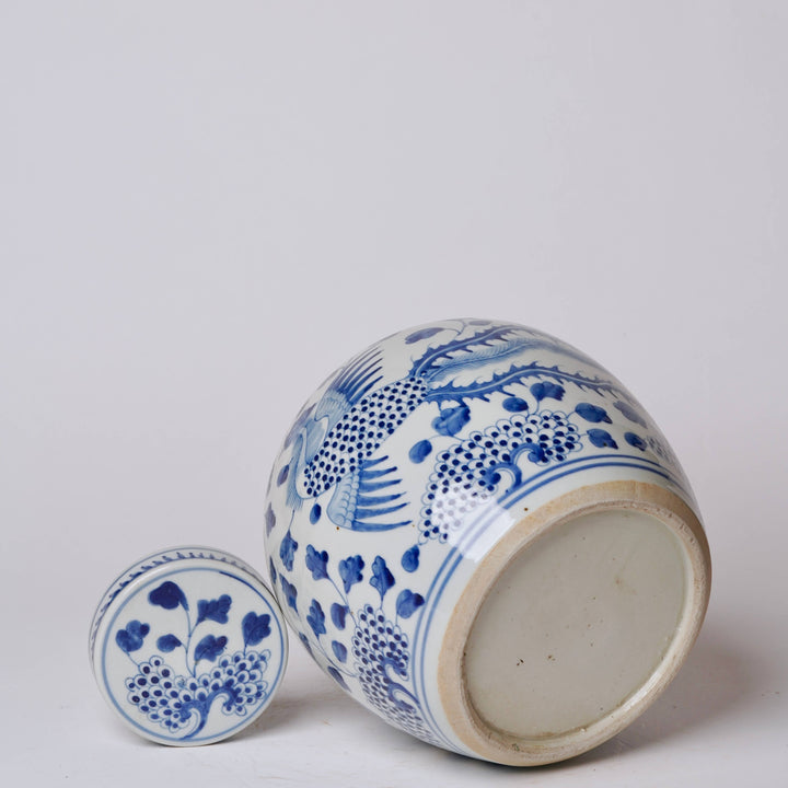 Blue & White Porcelain Phoenix Jar