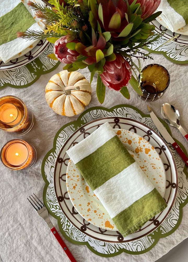 Green Wood x Cotton & Quill Paper Placemats | Set of 24