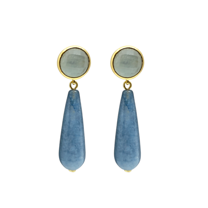 Triomphe Aquamarine & Agate Earrings | M Donohue
