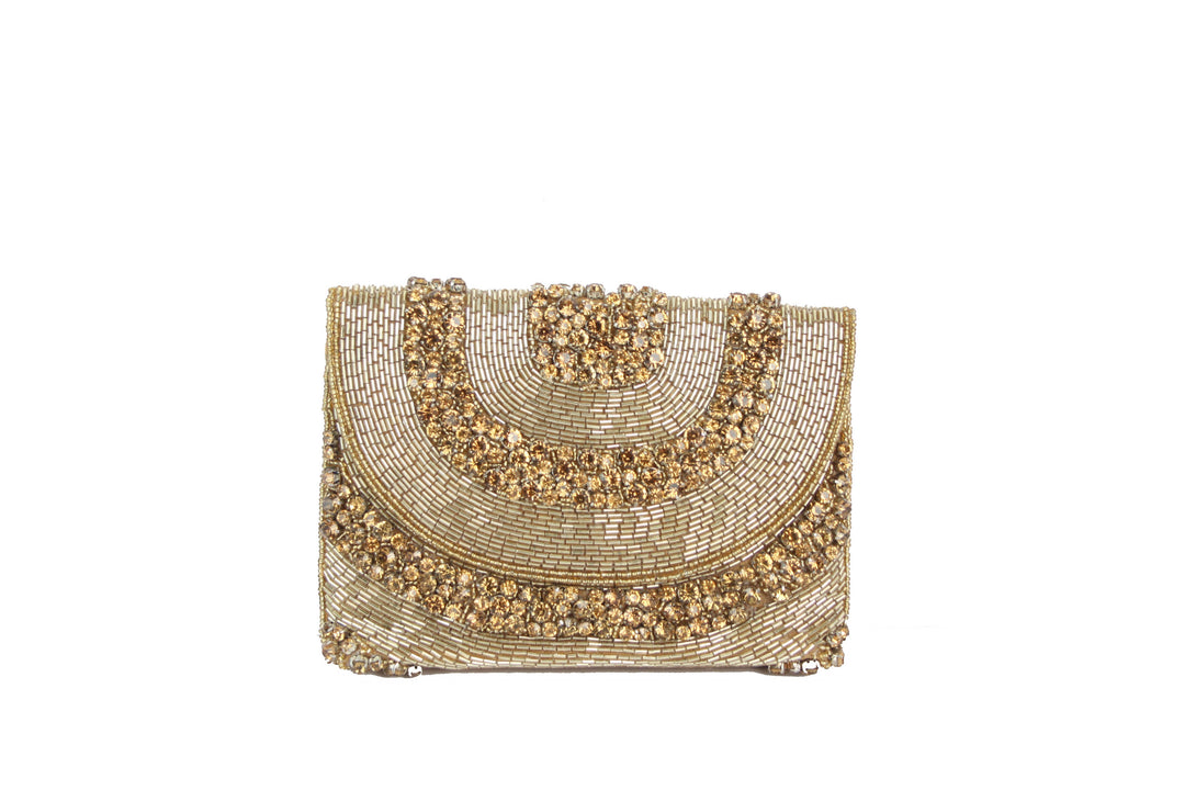Rhinestone Embellished Clutch, Gold or Silver
