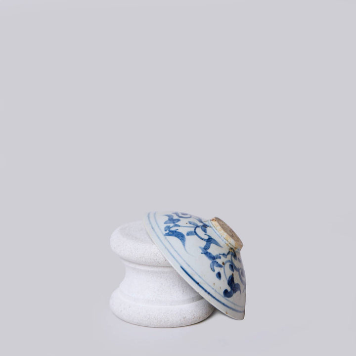 Blue and White Porcelain Floral Conical Bowl