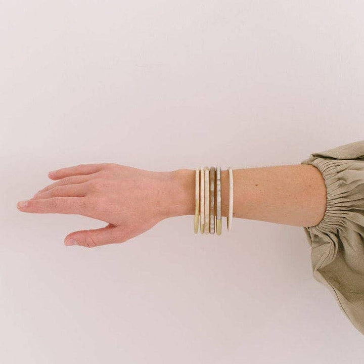 Thin Bangle Set, Gold Metallic Mix