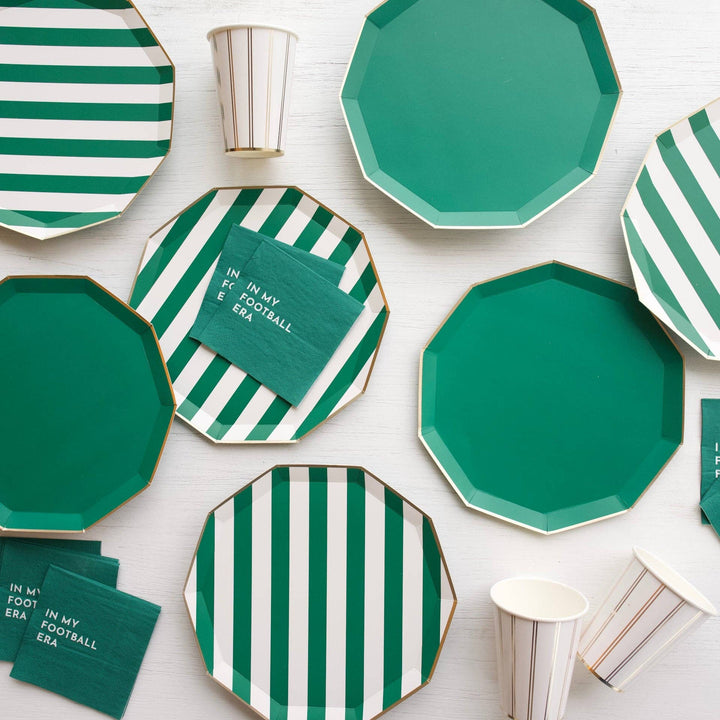 Cabana Stripe Plate in Emerald Green | Bonjour Fete