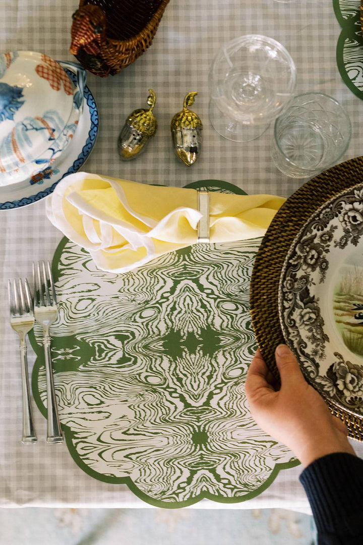 Green Wood x Cotton & Quill Paper Placemats | Set of 24