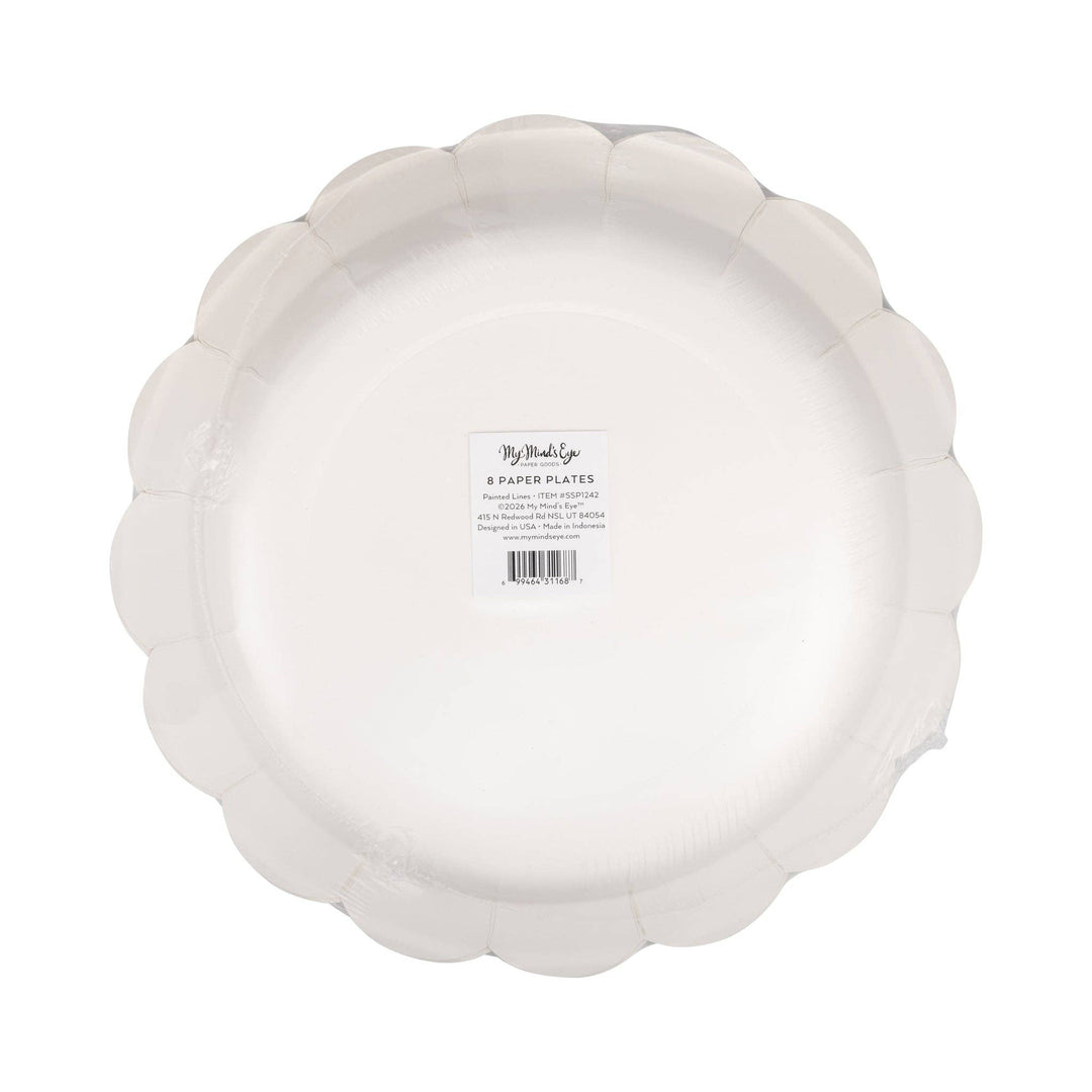 Striped Paper Plate in Red, 11"