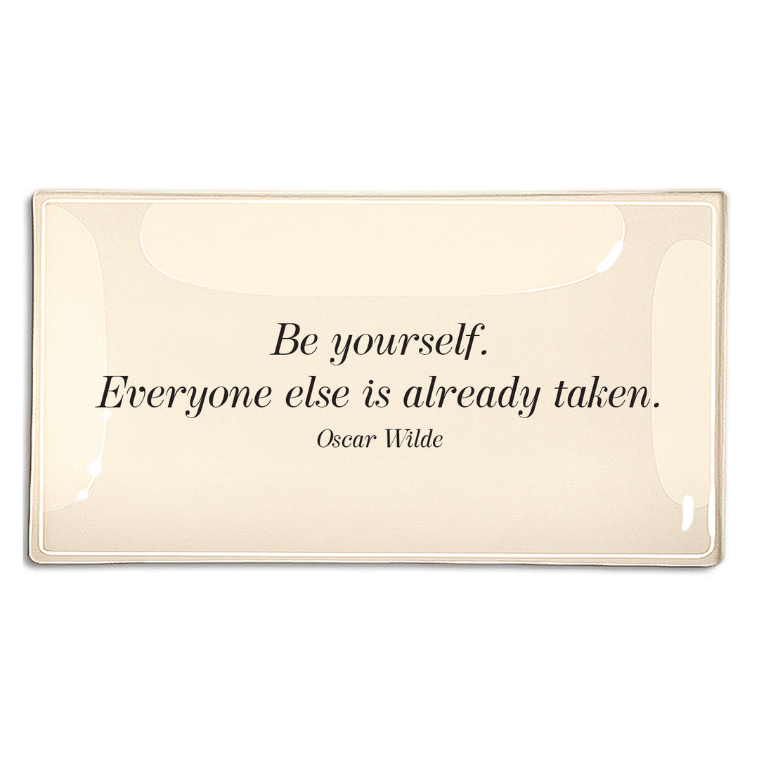 "Be Yourself" Decoupage Glass Tray