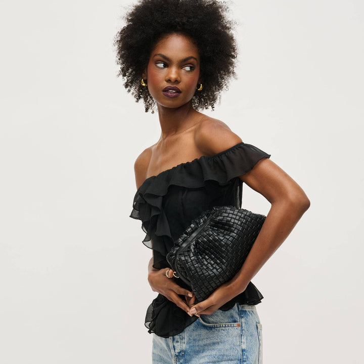 Tate Woven Clutch in Natural