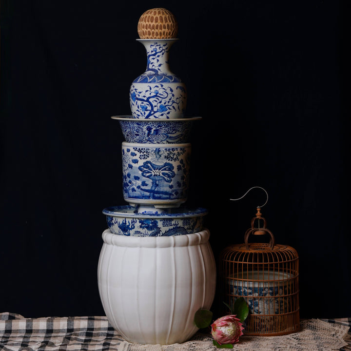 Blue and White Porcelain Bird Bowl
