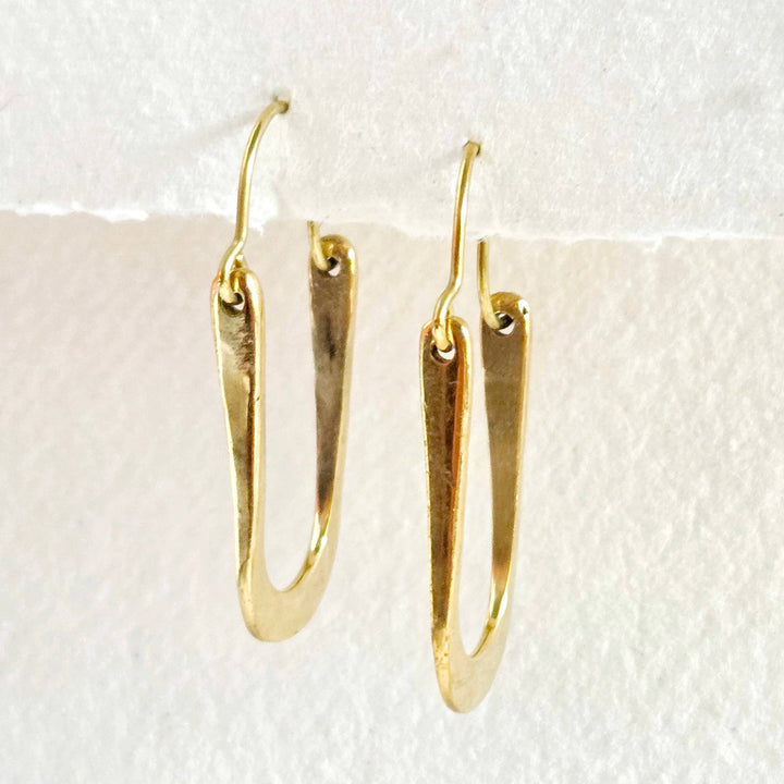 Brass Hoop Oval Earrings