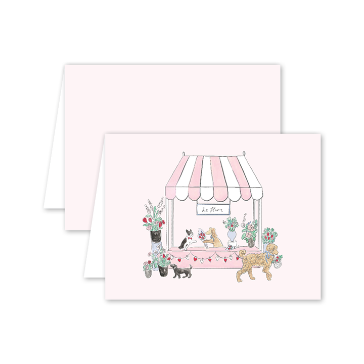 Lovely Blooms Pups Greeting Card | Dogwood Hill