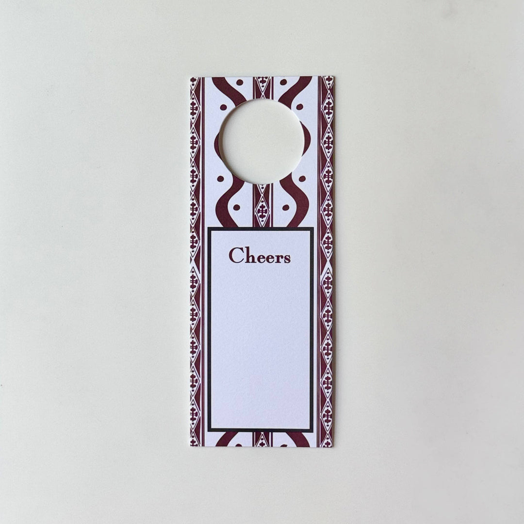 'Cheers' Wine Tag, Brown S/8