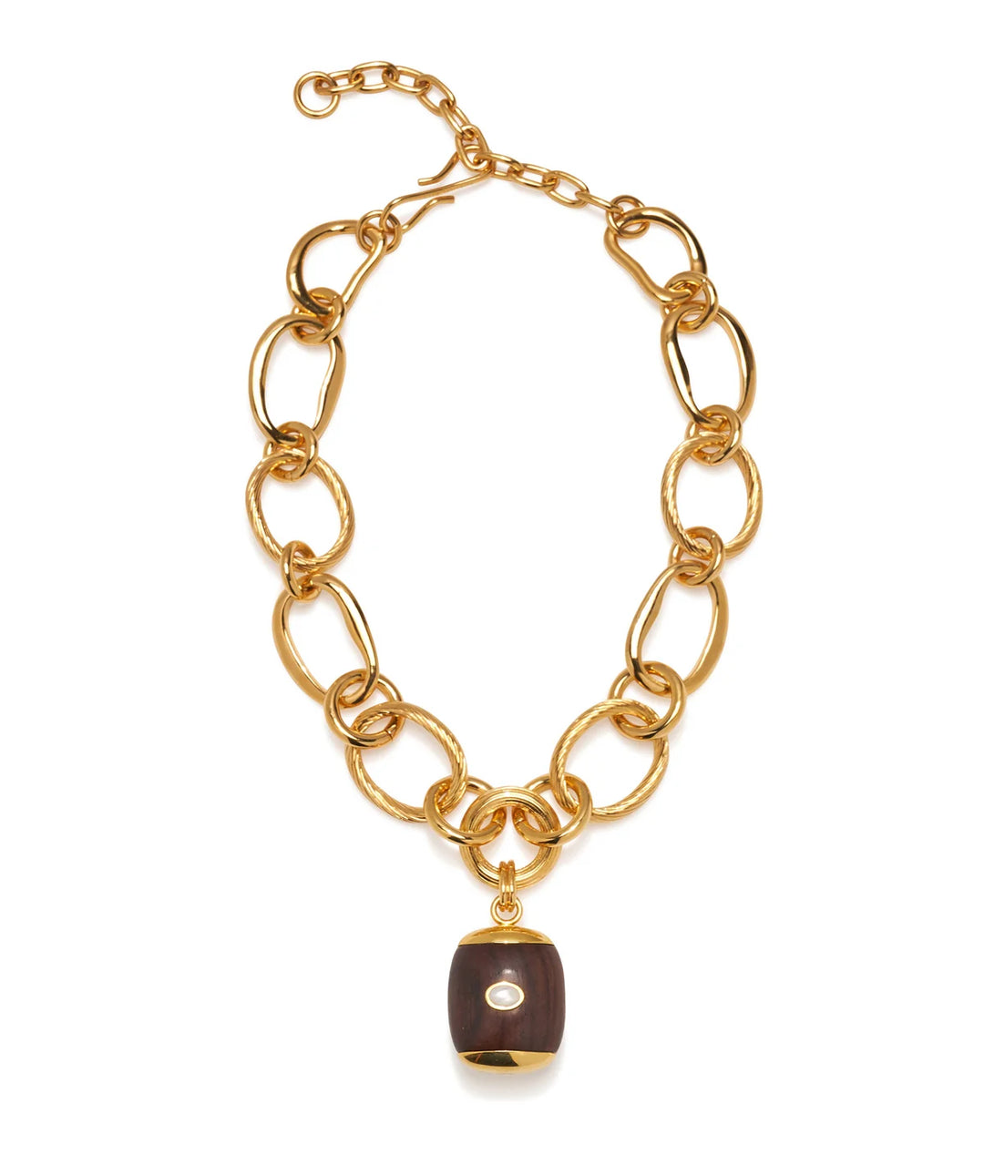 Beacon Charm Necklace in Acacia Wood | Lizzie Fortunato