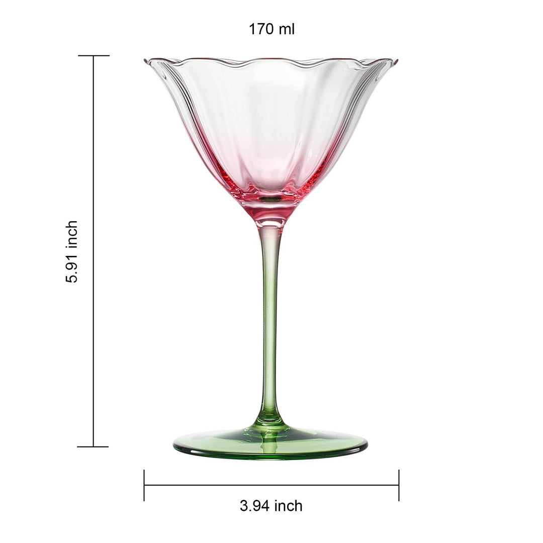 Tulip Shaped Champagne Coupes, Set of 2