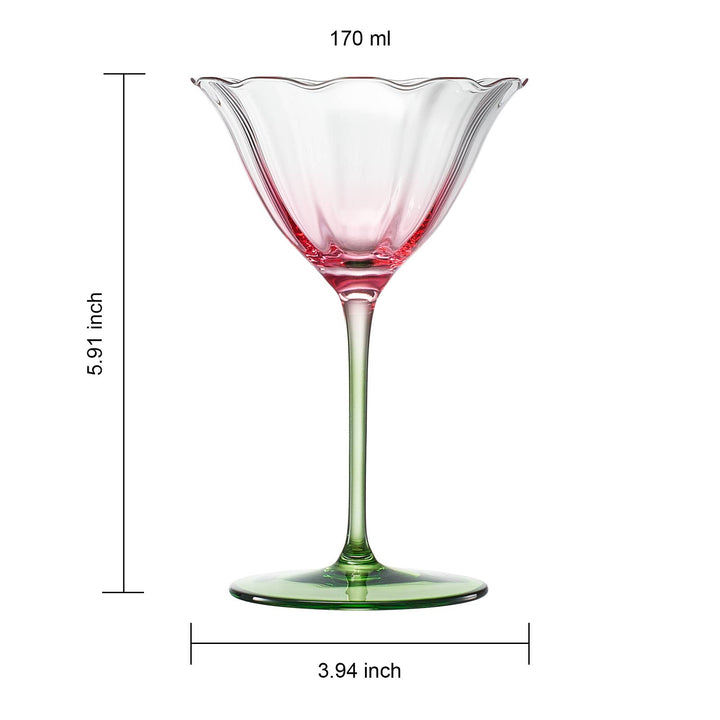 Tulip Shaped Champagne Coupes, Set of 2