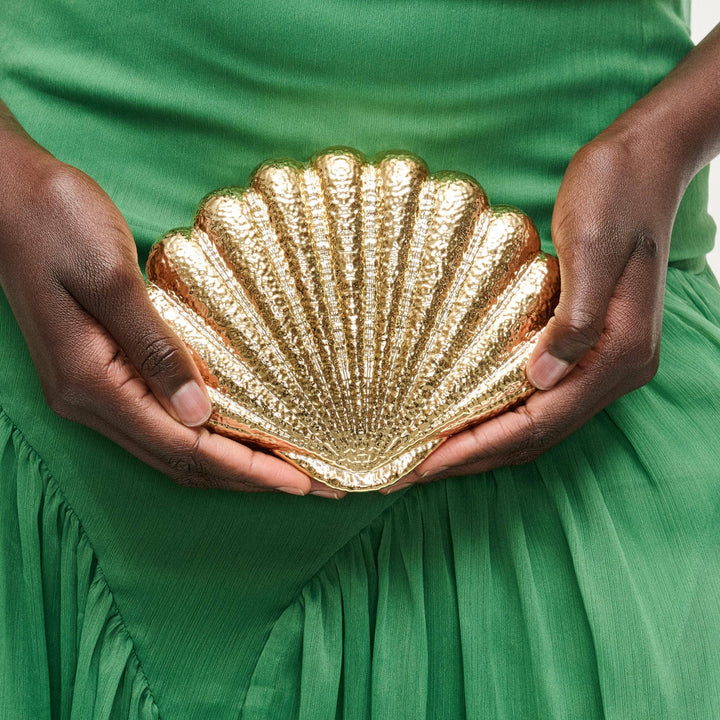 Gold Shell Clutch