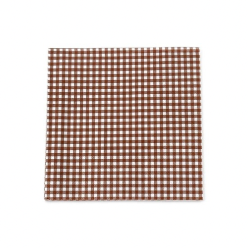Gingham Paper Napkins in Brown