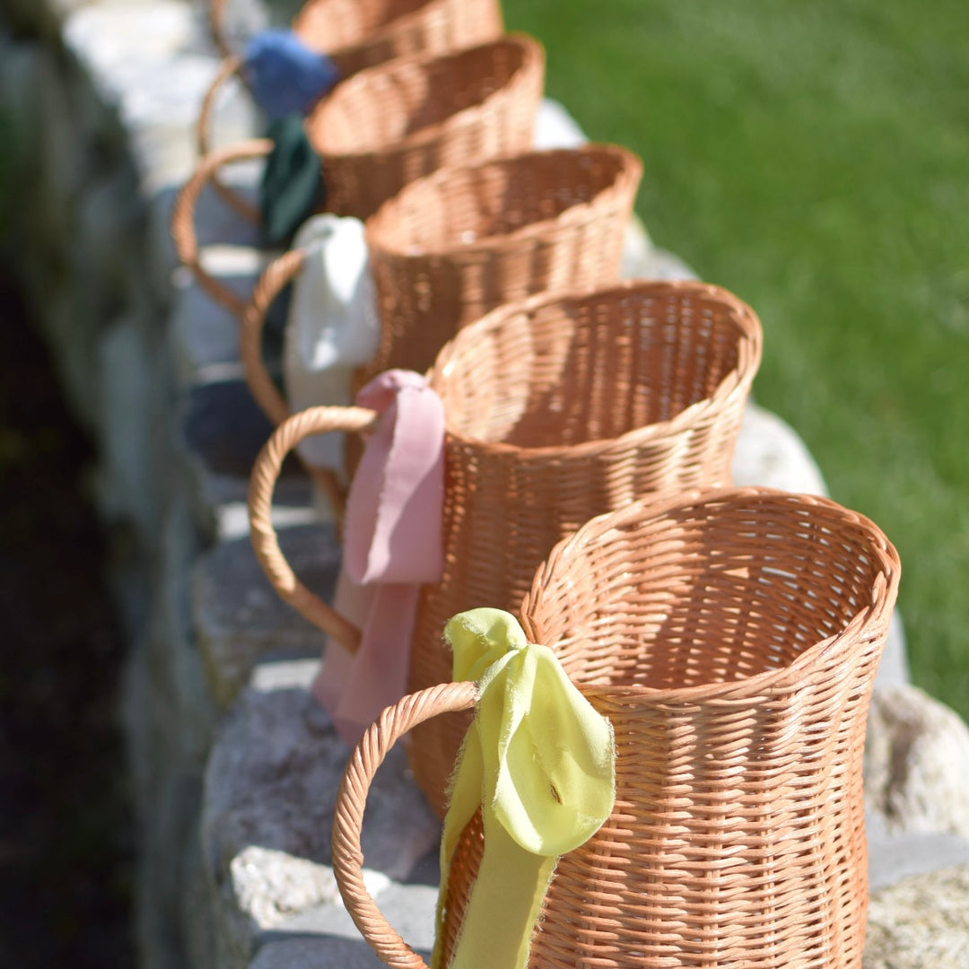 Rattan Flower Pitcher, Assorted Colors | Maggie Bentley Designs