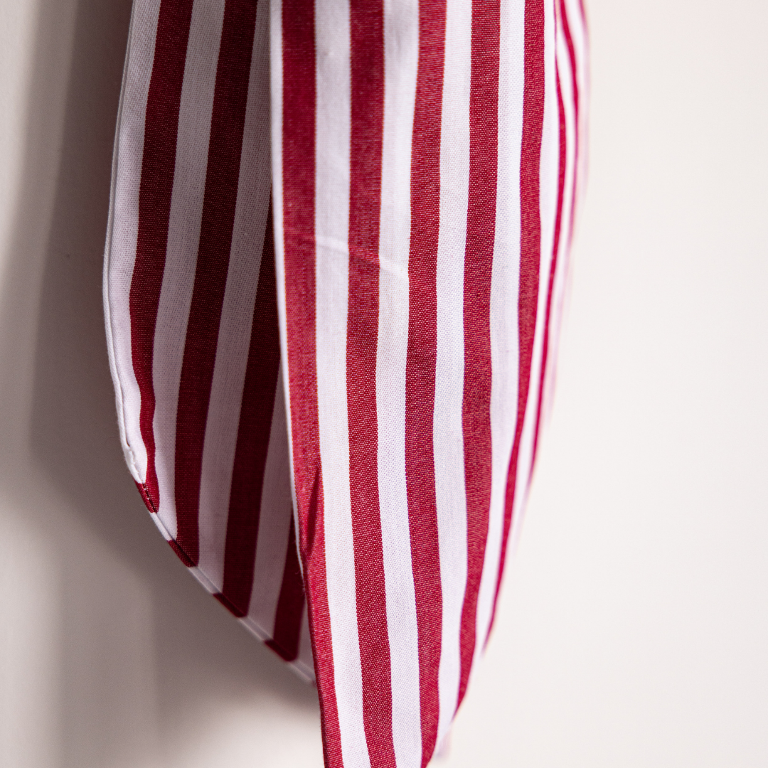 Striped Fabric Bow in Red, Two Sizes