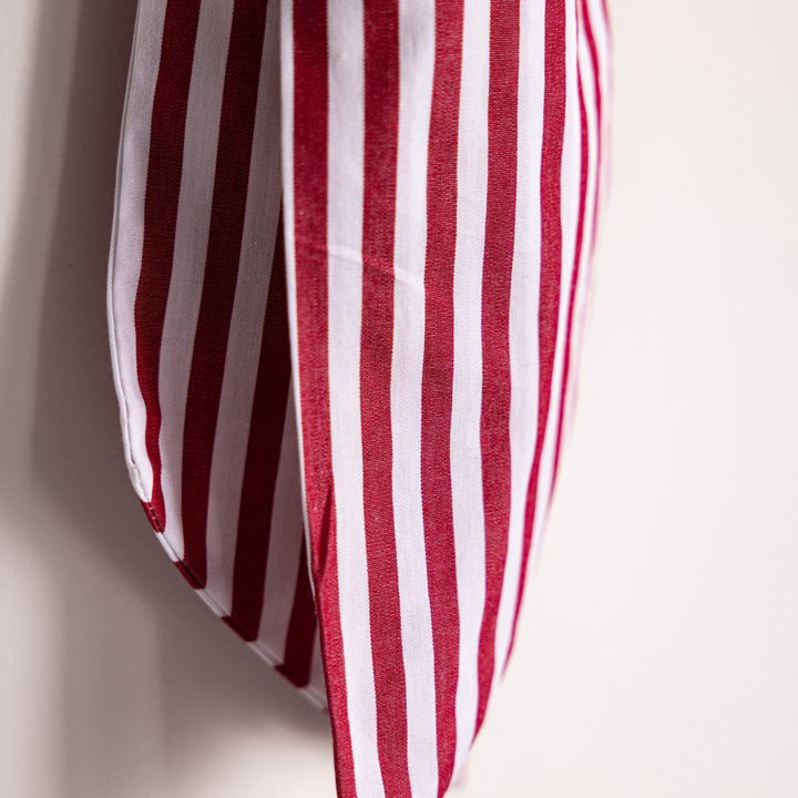 Striped Fabric Bow in Red, Two Sizes