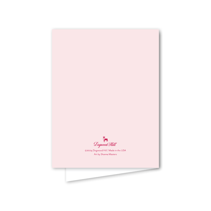 Pink Delight Floral Vase Greeting Card | Dogwood Hill