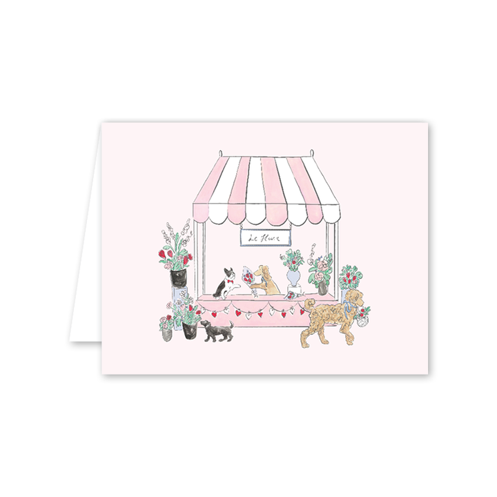 Lovely Blooms Pups Greeting Card | Dogwood Hill