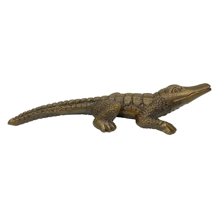 Antiqued Brass Alligator Paperweight