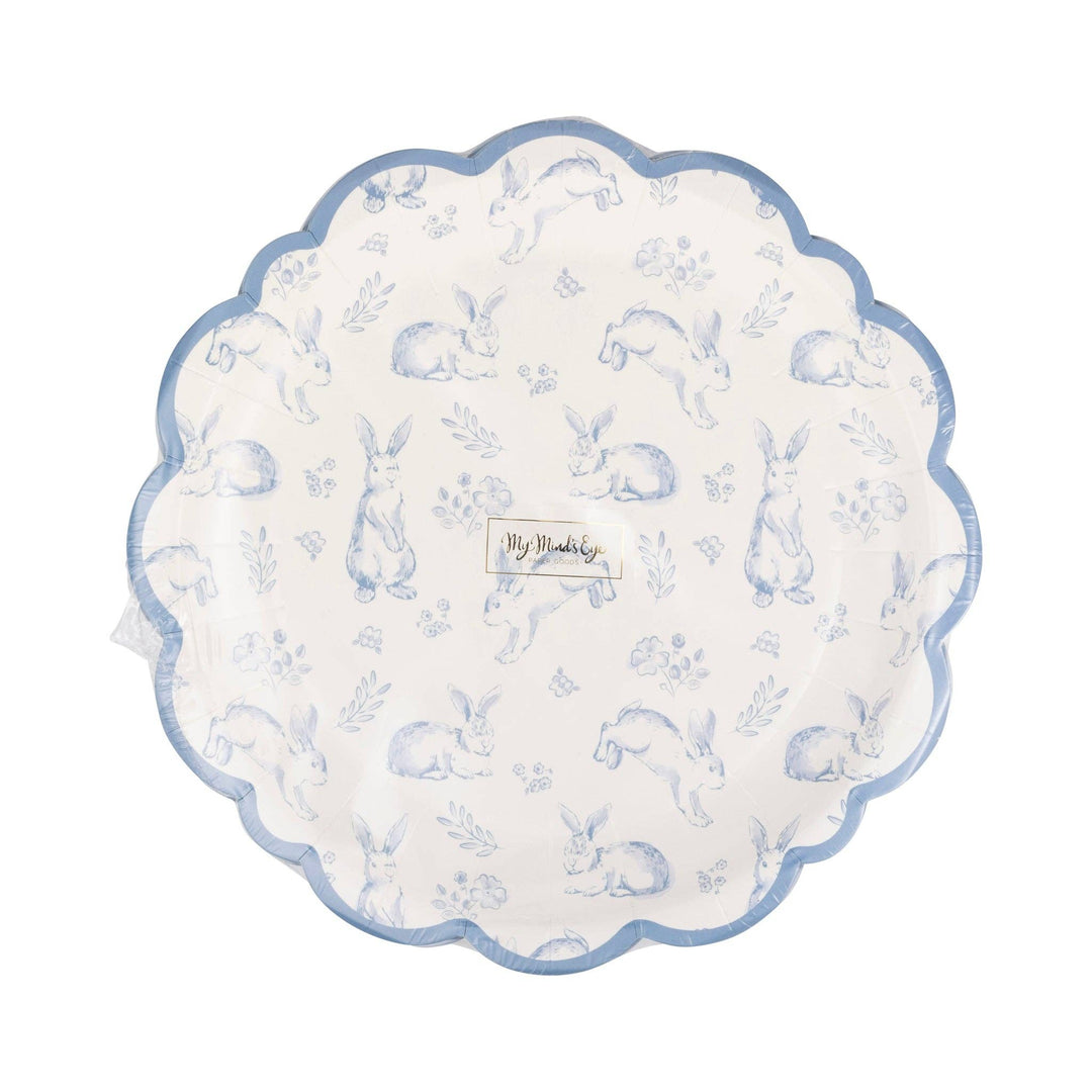 Bunny Toile Plates, 8”