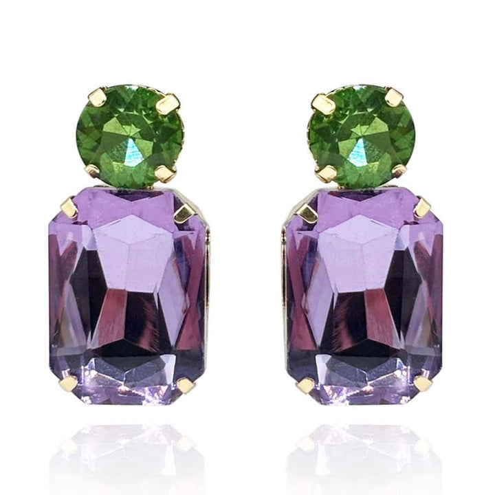 Amethyst Octagon and Peridot Earrings