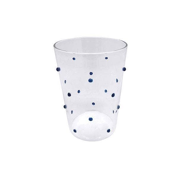 Dotty Double Old Fashion Glass, Blue S/2
