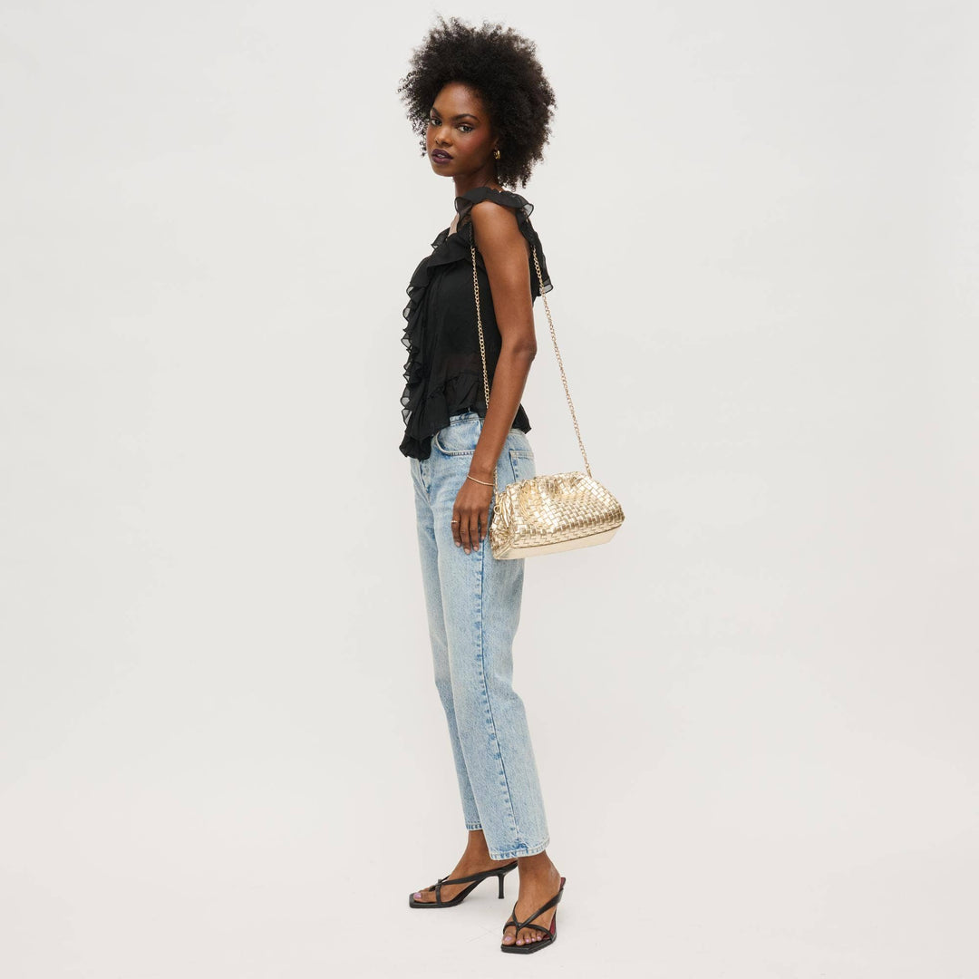 Tate Woven Clutch in Natural