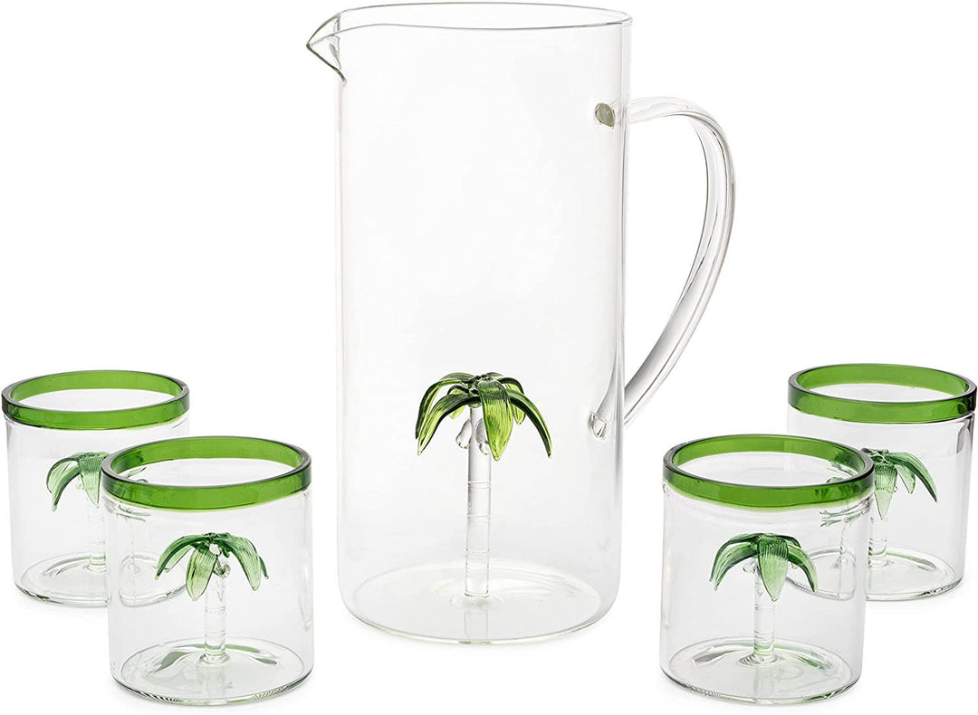 Palm Tree Glasses S/4