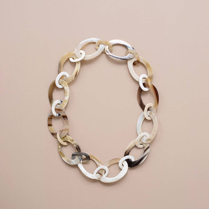 Oval Horn Chain Necklace, Assorted Colors