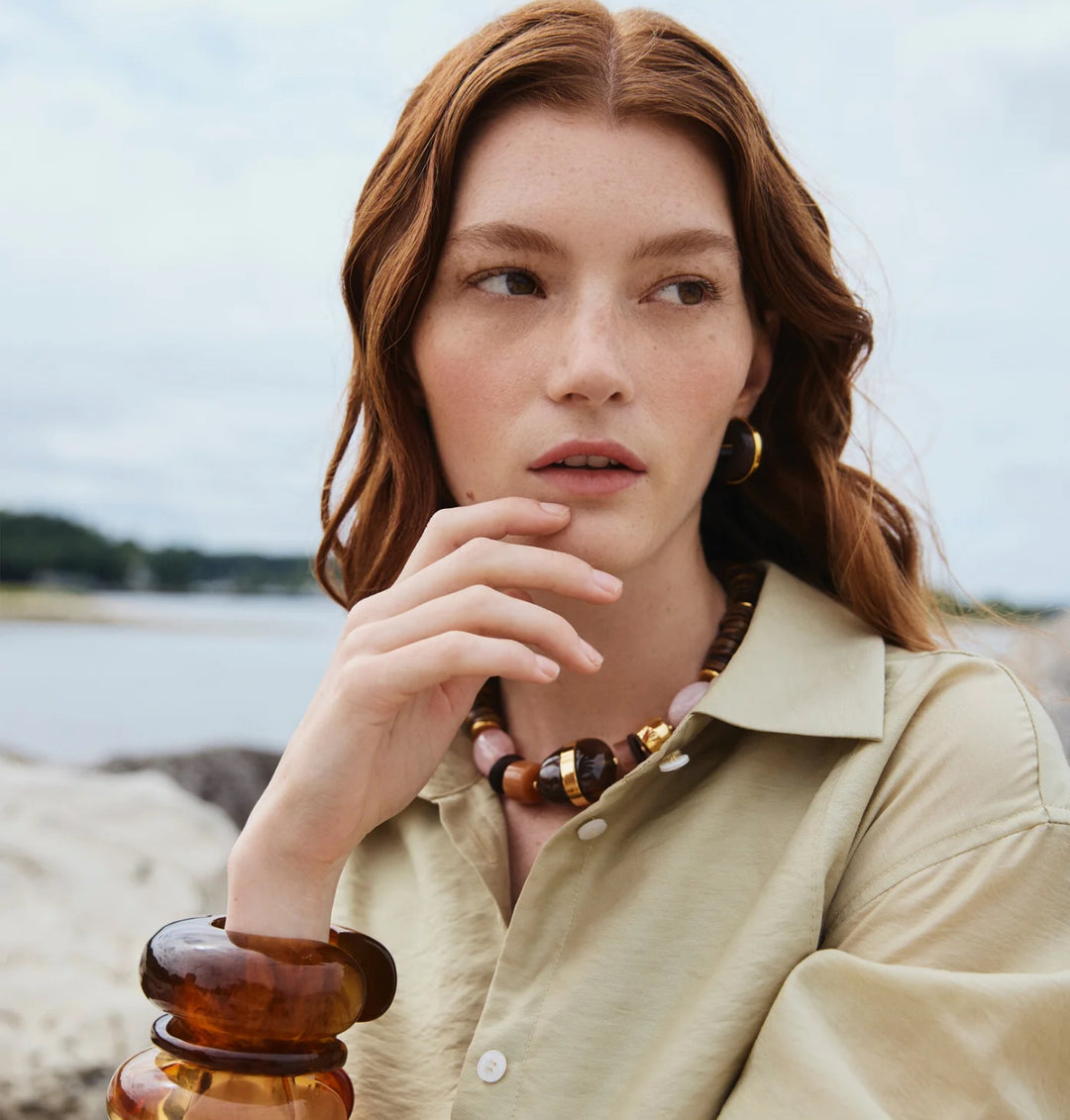 Halo Hoops in Acacia Wood | Lizzie Fortunato