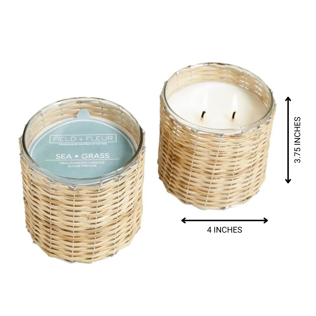 Handwoven Sea Grass Candle