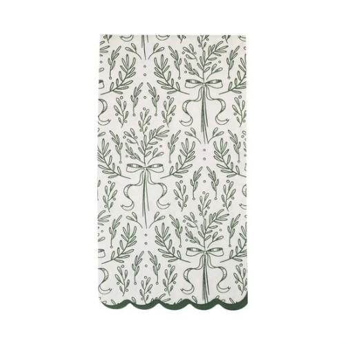 Festive Bow Guest Napkins, Green