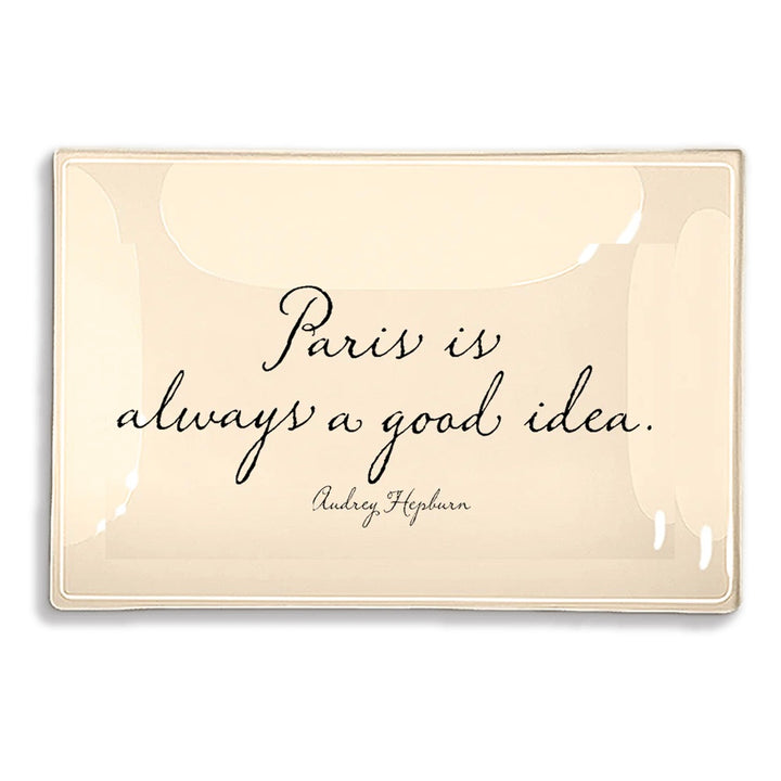“Paris Is Always A Good Idea” Decoupage Glass Tray