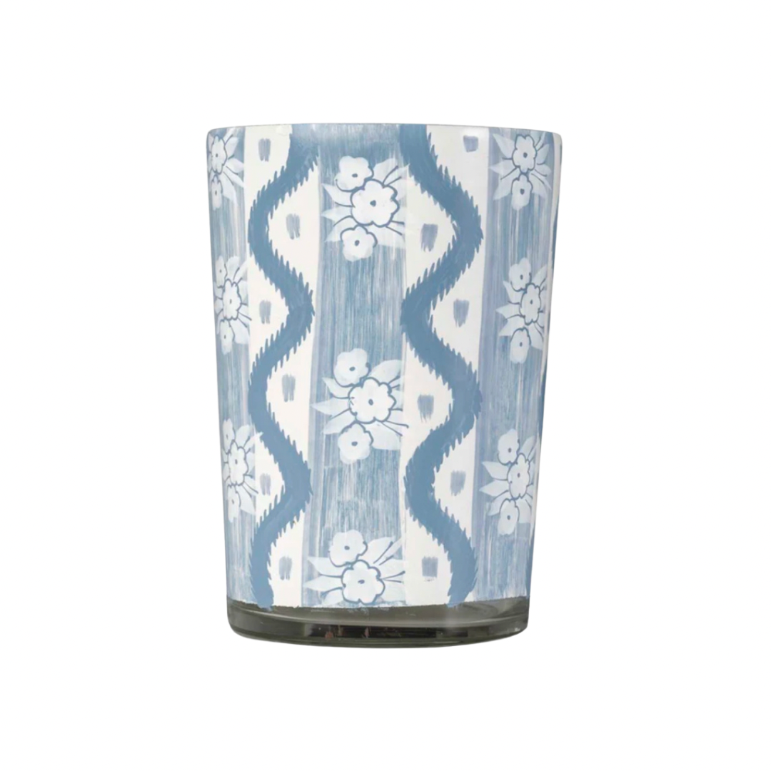 Ikat Bud Vase, Soft Blue