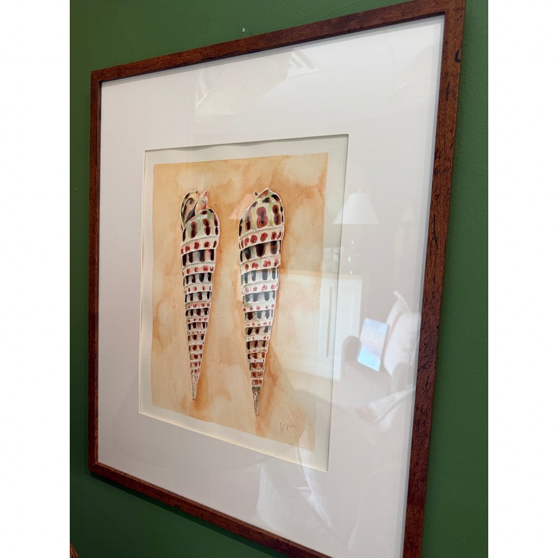 Original Coral Shell Artwork by Kara McKean, Framed