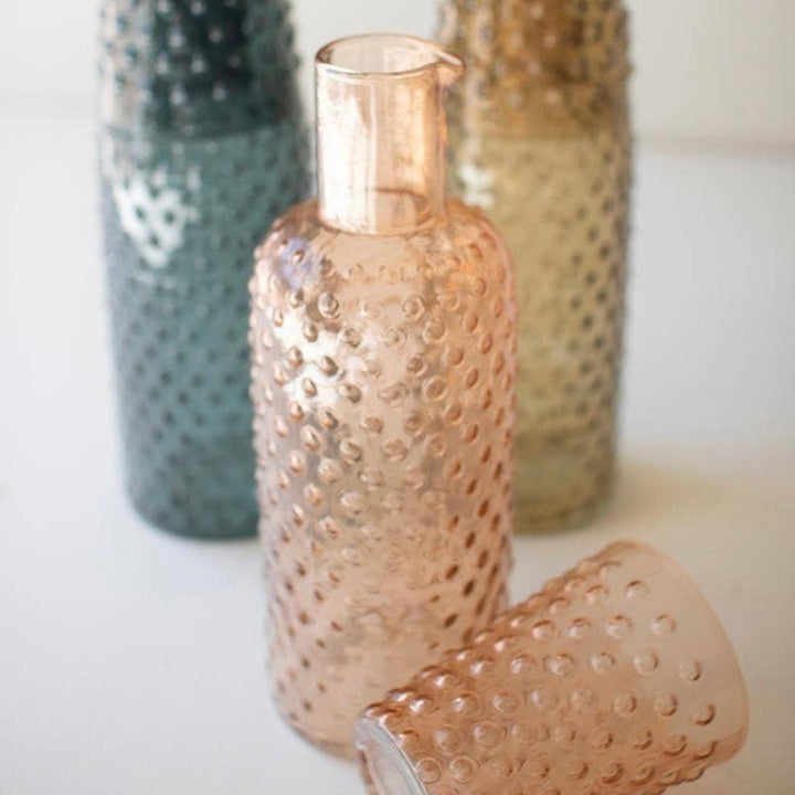 Bubble Glass Carafe and Tumbler, Assorted Colors