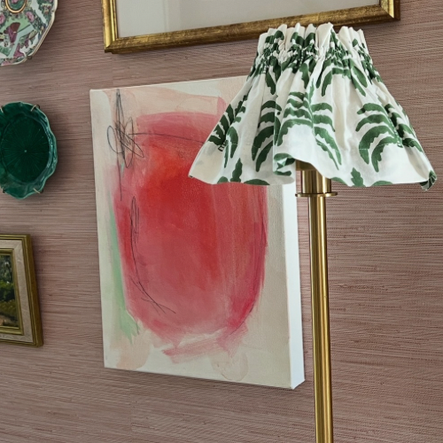 Ruffled Lampshade Cover in Palm Print