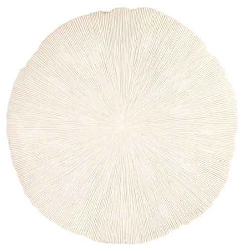 Coral Round Resin Wall Decor, White
