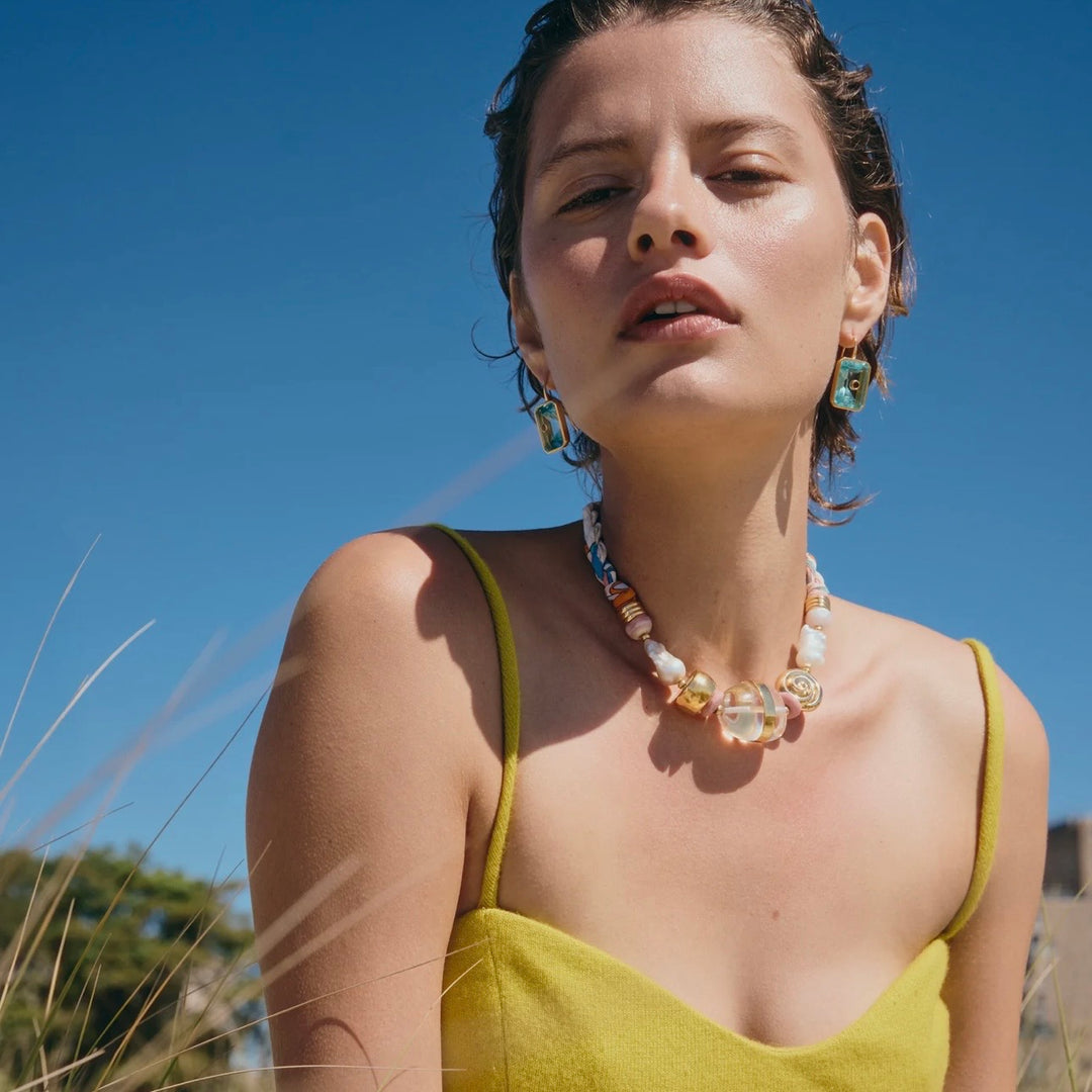 Glass Beach Necklace in Majorca | Lizzie Fortunato