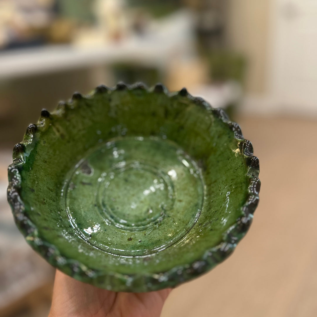 Hand Made Glazed Pedestal Bowl
